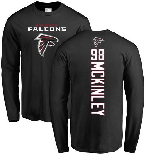 Atlanta Falcons Men Black Takkarist McKinley Backer NFL Football #98 Long Sleeve T Shirt->atlanta falcons->NFL Jersey